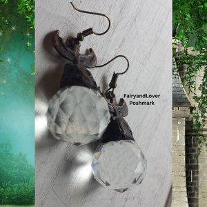 Goddess isis egyptian electroformed crystal prism earrings,gypsy earrings